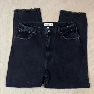 Abercrombie & Fitch Black Ankle Straight Leg Jeans